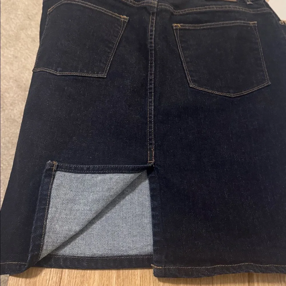 LRL Lauren Jeans CO. Ralph Lauren Dark Wash Blue Denim Skirt Women’s Size 14 EUC